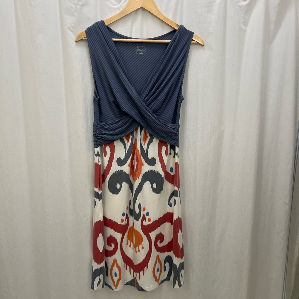 Title Nine Batu Ikat Print Stretch Jersey Knit Dress